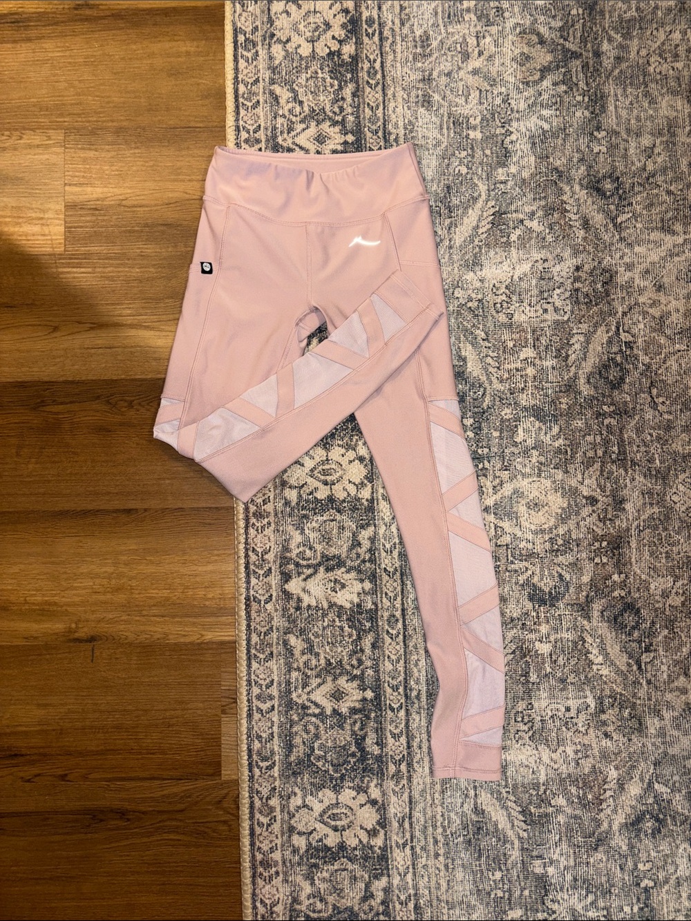Gottex Blush Pink Mesh-Panel Leggings